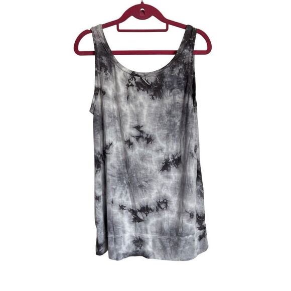 Knox Rose Tank Top Womens Small Grey Tie Dye Long Line Soft Relaxed Casual - Picture 2 of 8